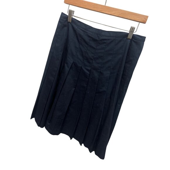 Chaps NWT Navy Nantucket Classics Pleated Skirt - Picture 1 of 6